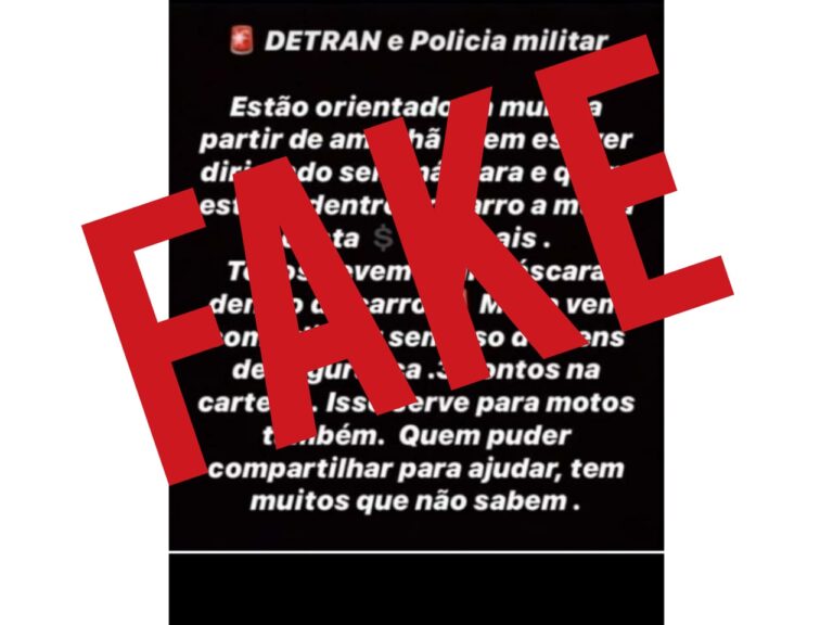 Dirigir sem máscara no estado de Mato Grosso NÃO gera multa