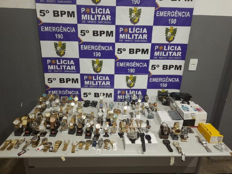 Polícia Militar recupera 115 relógios de luxo furtados em Rondonópolis