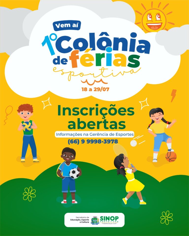 Prefeitura abre inscrições para 1º Colônia de Férias com atividades esportivas e culturais