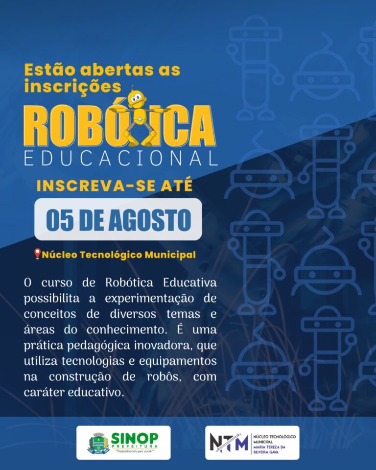 Abertas inscrições para novas turmas do curso de Robótica Educativa