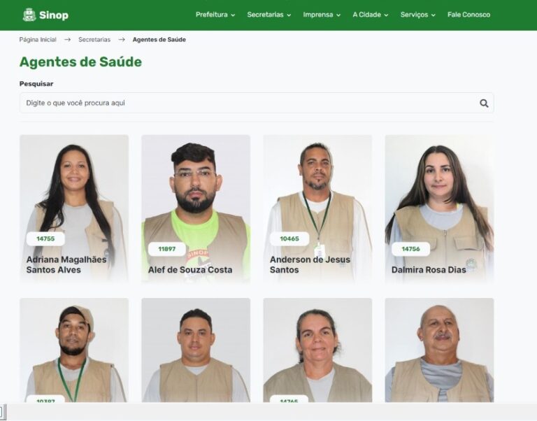 Prefeitura lança página online para população identificar agentes de saúde em Sino