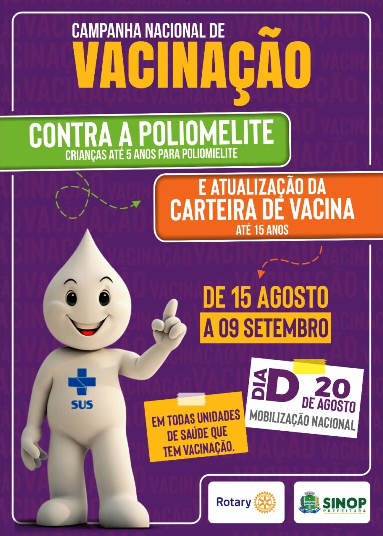 Campanha contra poliomielite começa segunda em Sinop e meta é vacinar 10 mil crianças