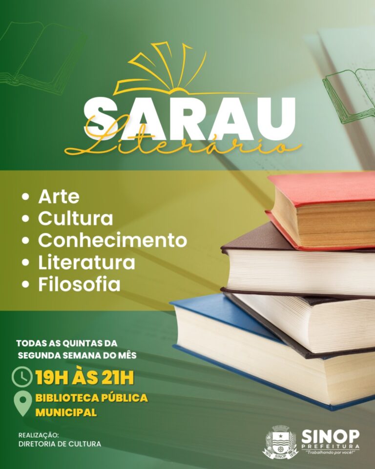 Apresentações culturais marcam 5ª edição de Sarau Literário nesta quinta-feira