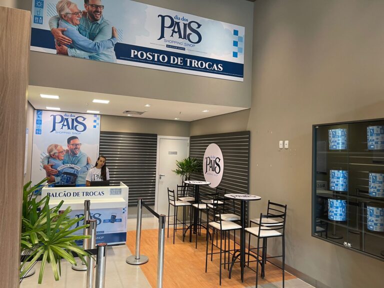 Campanha de Dia dos Pais do Shopping Sinop oferece brinde personalizado para os clientes