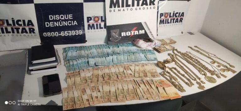 Suspeito de assaltar joalheria, homem é preso com R$ 17 mil e objetos de ouro em Cuiabá
