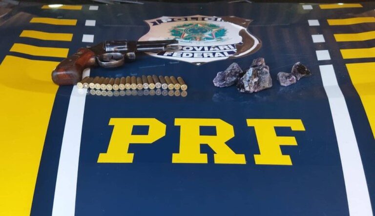 Homem é preso com 65 kg de ametistas e revólver em Barra do Garças (MT)