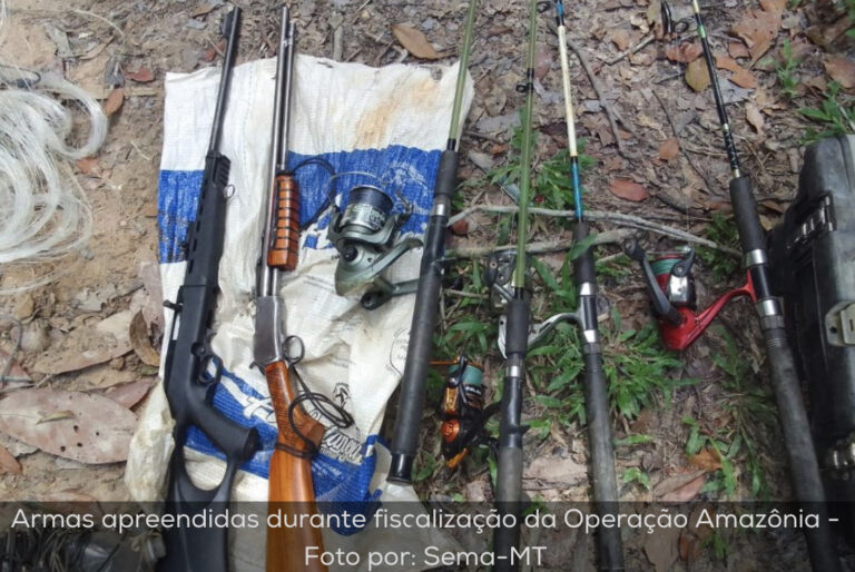 Sema-MT e Polícia apreendem três armas de fogo e munições que seriam utilizadas em caça ilegal