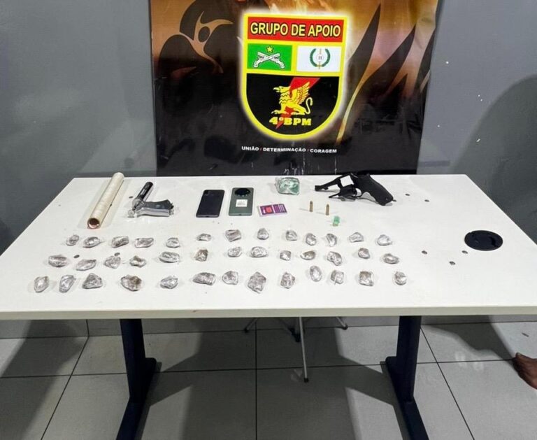 PM prende foragidos da Justiça por tráfico de drogas e porte ilegal de arma
