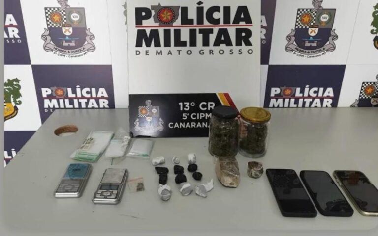 Três faccionados são presos em flagrante por tráfico de drogas em Canarana