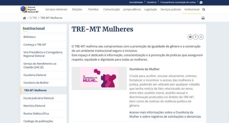 Página online “TRE-MT Mulheres” oferece informação e acolhimento ao público feminino